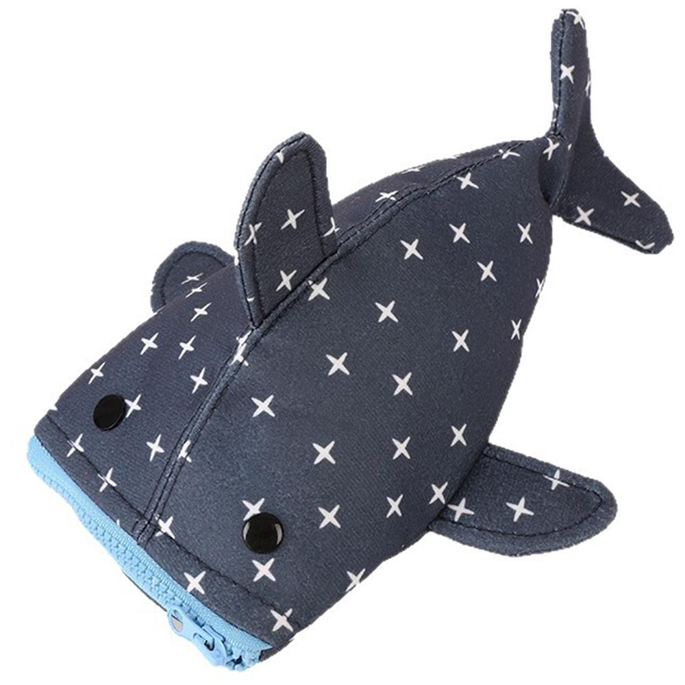 Funny Shark Pencil Bag for School Stationery синий