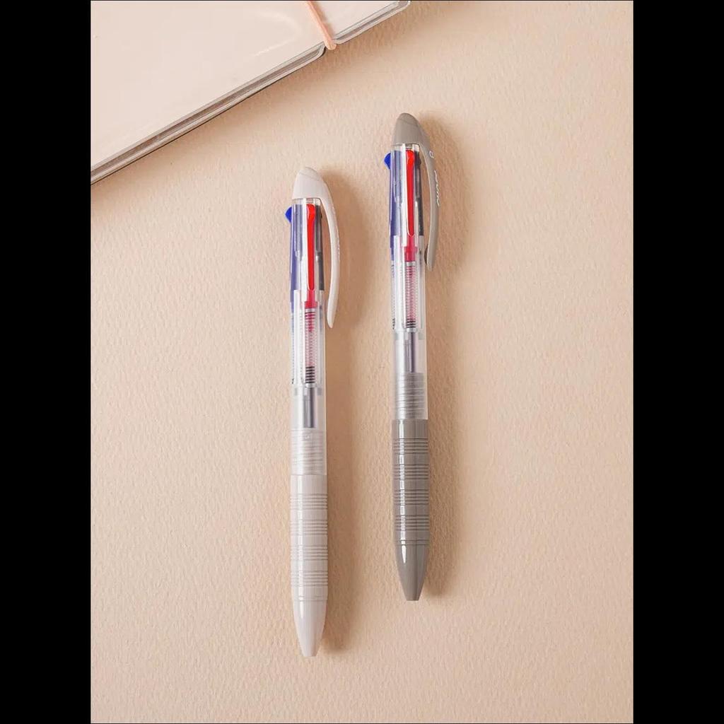 [K-Stationery] Daiso Korea 3-Color Ultra Low Viscosity Ballpoint Pen 0.38mm - 2P Set Sand Cream (Smooth Writing)