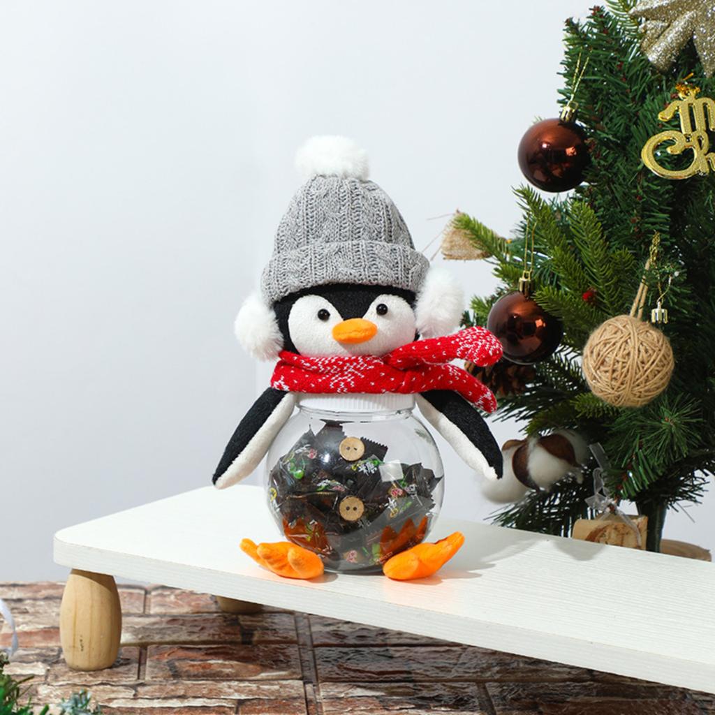 Penguin Candy Jar, Christmas Decorations Figurine Doll