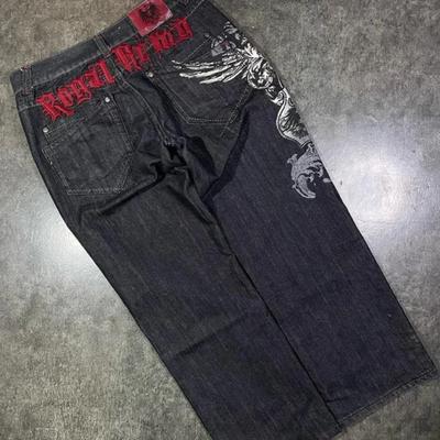 Jean baggy style streetwear américain rétro, coupe épurée, imprimé mode Y2K, populaire, décontracté, Joker, gothique, taille haute, pantalon large