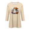 Women's Fashion Casual Three-quarter Sleeve Halloween Printed Round Neck Top