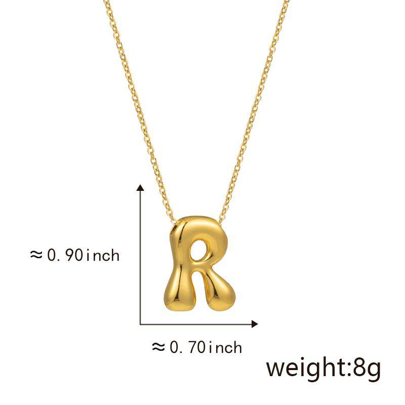 Cute Smooth Letter Necklace, Chubby Pendant, European and American Fashionable and Simple Collarbone Chain