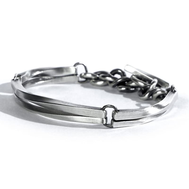 SEWNSWEN GEWOBEN SWEN SILBER DOPPEL DÜNNLINIG VERDREHTES Armband