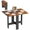 Folding Dining Table Space Saving Drop Leaf Kitchen Table For 4 6 People Rustic Brown