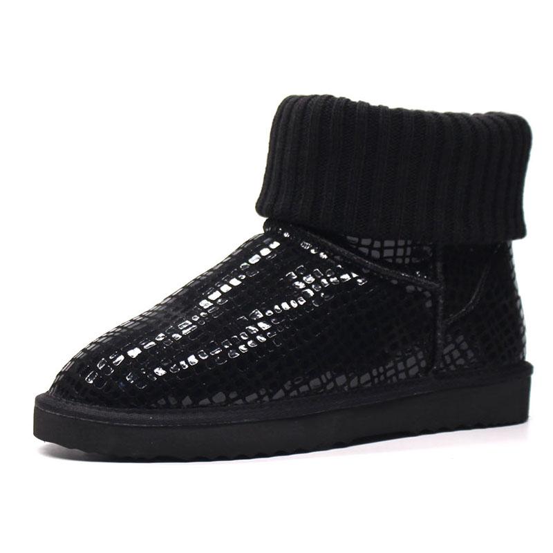 Women`s Genuine Leather Winter Snow Boots