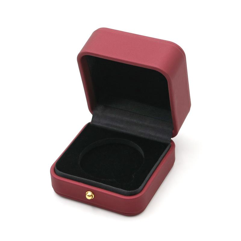 Cutie comemorativă din PU cu atingere pentru colecții de monede, cutie de depozitare pentru monede de aur, cutie pentru monede de argint, cutie pentru insigne, cutie pentru medalii burgundy + black inside; large size (groove 60)