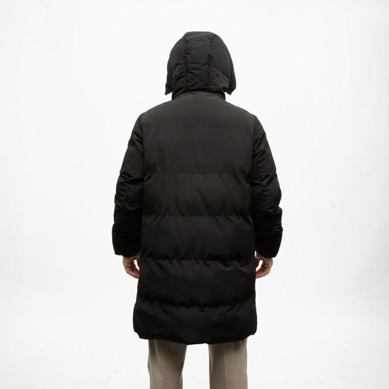 Men's Mid-length Alpine Down Jacket with Hood Solid Color DEELUXE 74