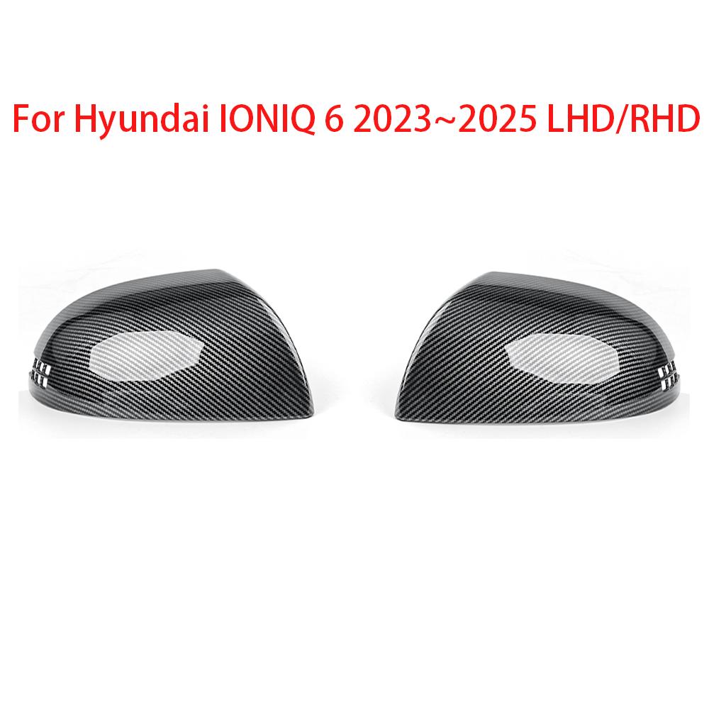 Carbon Fiber Interior Trim Window Button/Door Bowl /Front Water Cup Holder/Steering Wheel Decoration For Hyundai IONIQ 6 LHD