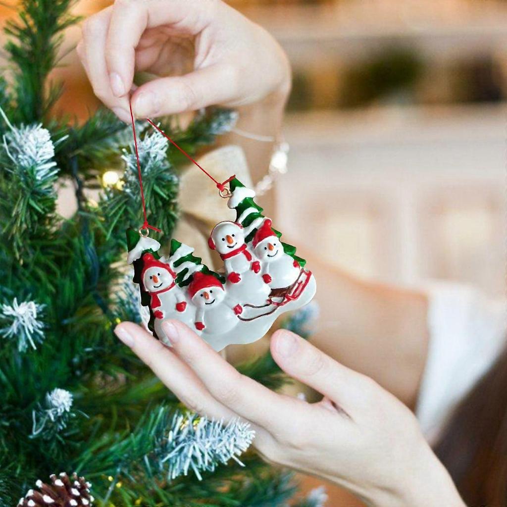 4 Pieces of DIY Christmas Snowman Pendant Christmas Tree Decoration