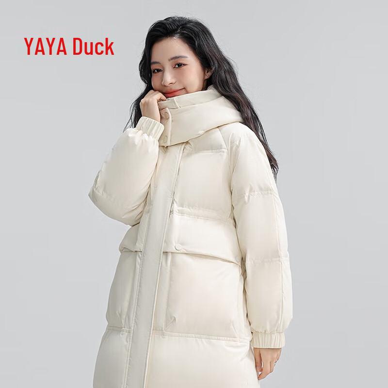 YAYA Women's Long Waist-Cinching Down Jacket