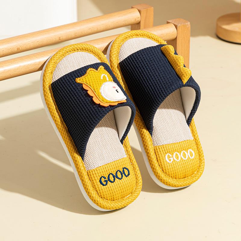 

Детские льняные тапочки весна и осень мальчики домашние комнатные нескользящие весенние девочки родитель-ребенок мальчики летние хлопково-льняные домашние 28-29 [Shoe inner length 19 cm]