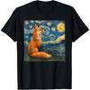 Fox Van Gogh Style Starry Night T-Shirt