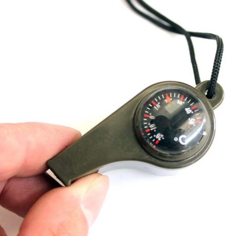 Mempop Outdoor 3-in-1 Survival Whistle with Compass & Thermometer (3-Pack)