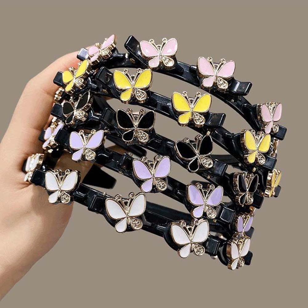 

Elegant Women Butterfly Hair Hoop Shiny Hairband Fashion Rhinestone Bangs Clip Headband Daily Style 9