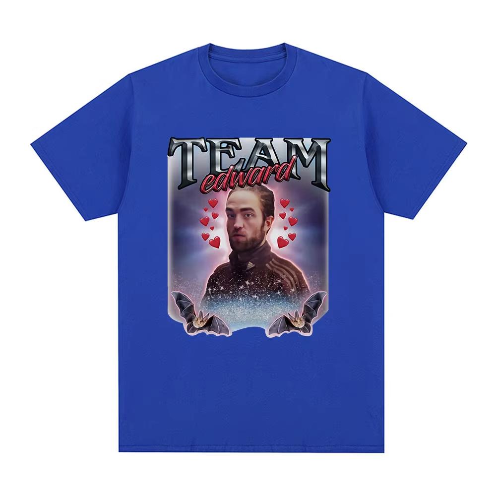 Team Edward Robert Pattinson Graphic Tshirt Funny Meme Short Sleeve Tshirts Unisex Women Fashion Cotton Oversized Casual Tee