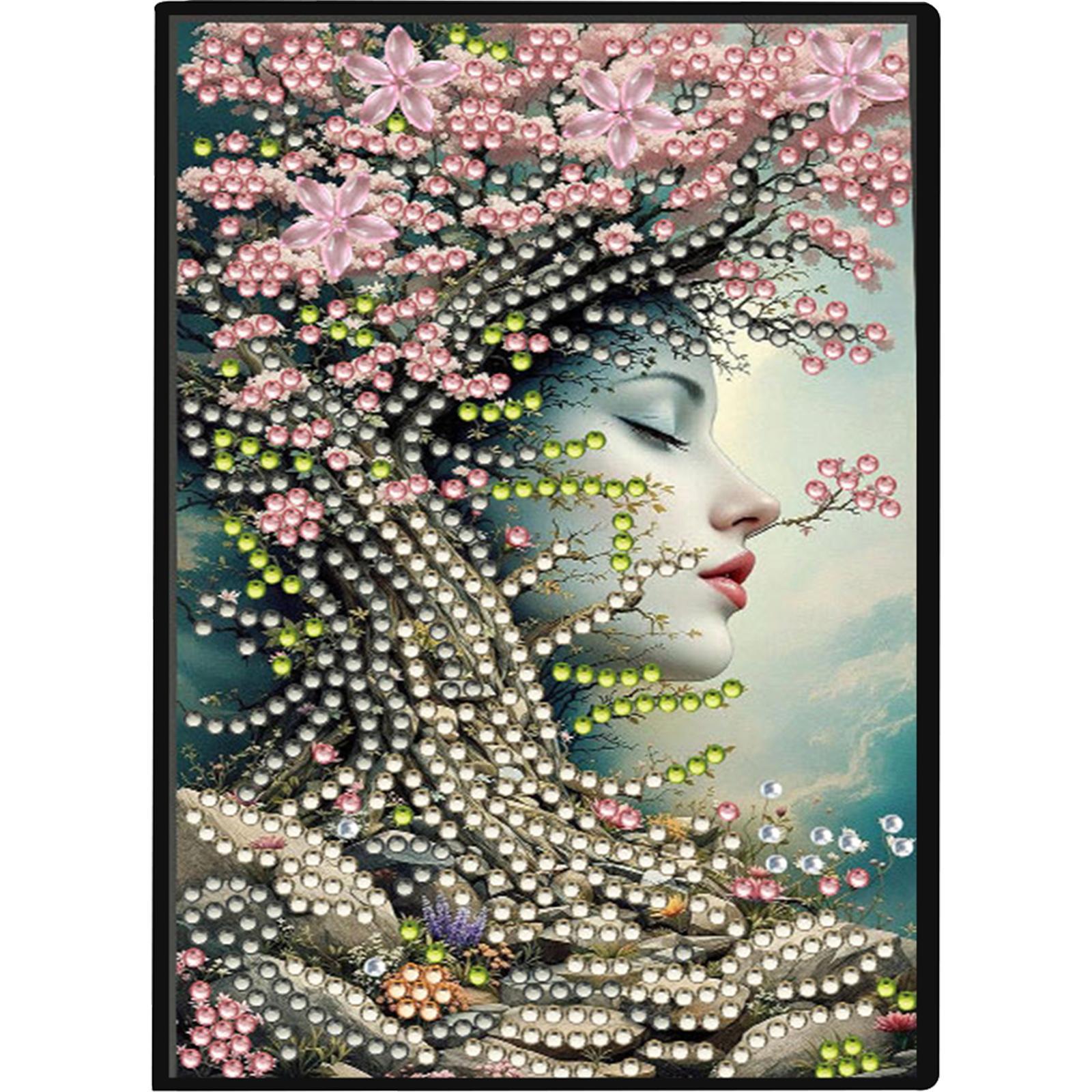 

DIY 5D Rhinestone Art Painting Notebook Kit Diamond Art Sets Crystal Notepad Sketchbook Single-Sided Drill Holiday Birthday Gift