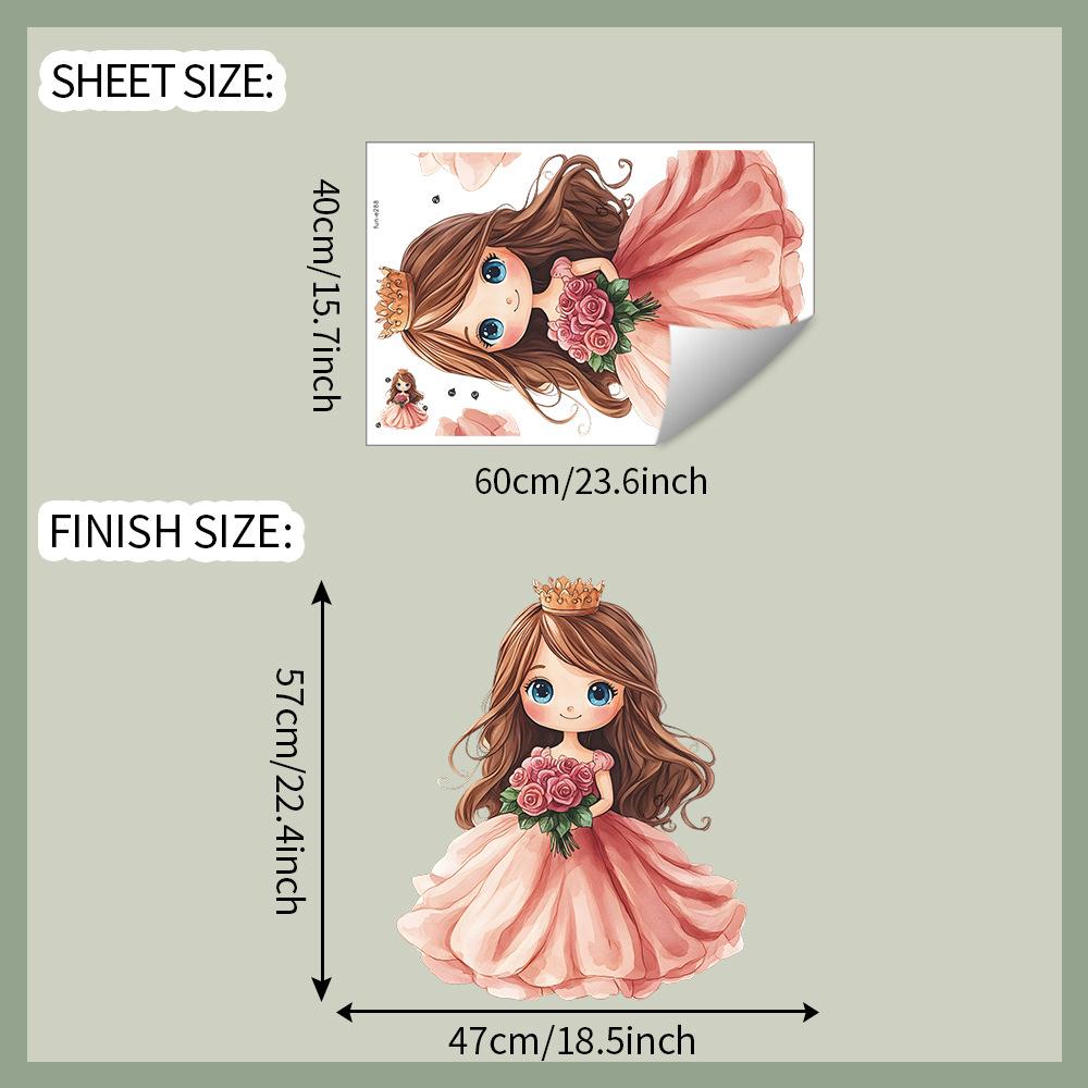 

Мультяшная корона маленькой принцессы Детская комната Дом Стена Фон Украшение Наклейки на стену