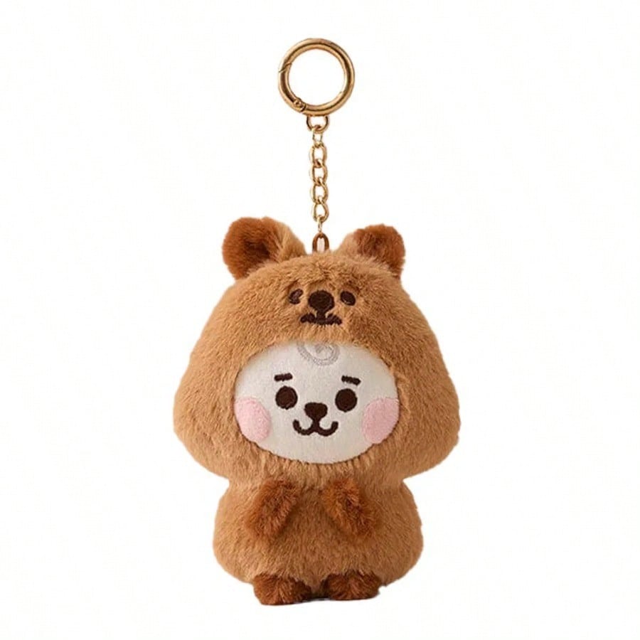 LINE FRIENDS BT21 Kpop Schattig Anime Pluche Speeltje Sleutelhanger 10cm Cartoon Bedeltje Tas Accessoire Schattig Cadeau voor Meisjes