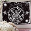 Psychedelic Black Skeleton Tapestry Gothic Wall Rug Wall Hanging Blanket  Home Decoration