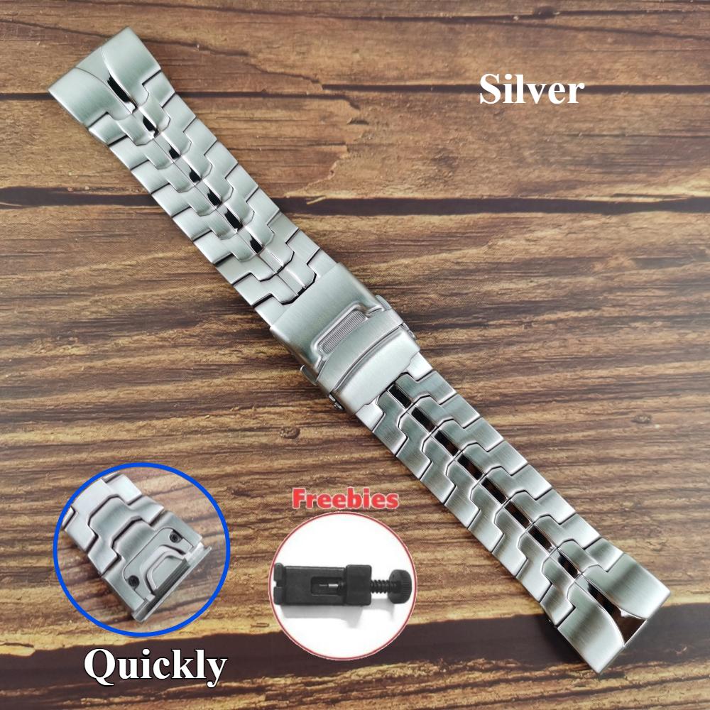 

22мм 26мм Нержавеющая сталь Быстросъемный Металлический Ремешок для часов Для Garmin Fenix 7X 7 6 Pro 6X 5 5X 3 Descent Mk2i Ремешок Браслет Quick Fit 26mm серебряный