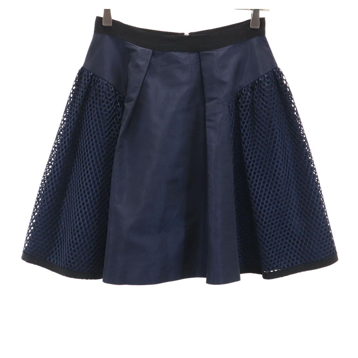 

LANVIN en Bleu made in Japan Midi length mesh switching flare skirt 38 Women Used