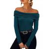 2026 European & American Sexy Off-Shoulder Slim Long-Sleeve Women's Top