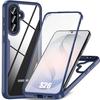 360 Case - BOOLING - for Samsung Galaxy S26 - Hybrid Shockproof Rigid Navy Blue Edge