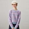 Komonboka Women's 100% Cashmere Crewneck Jacquard Knit Sweater