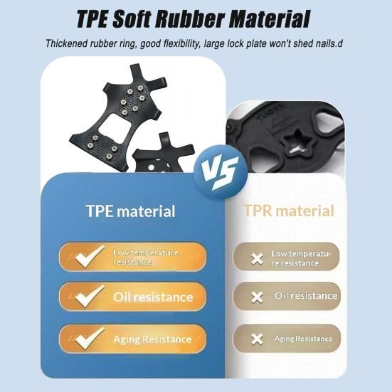 1 Pair Ice Cleats Shoes Crampons with 10 Steel Studs Men Women Winter Outdoor Walking Ice