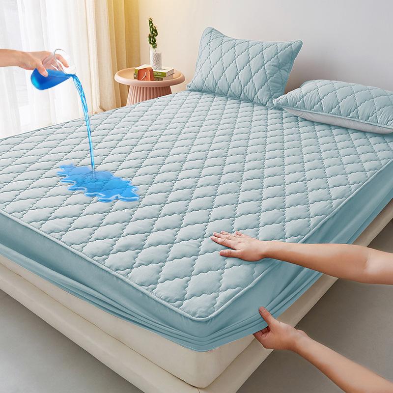 Water Wash Cotton Quilted Waterproof Bedspread Mattress Protector Non Slip Urine Pad Dustproof Bed Cover 3 Piece Set