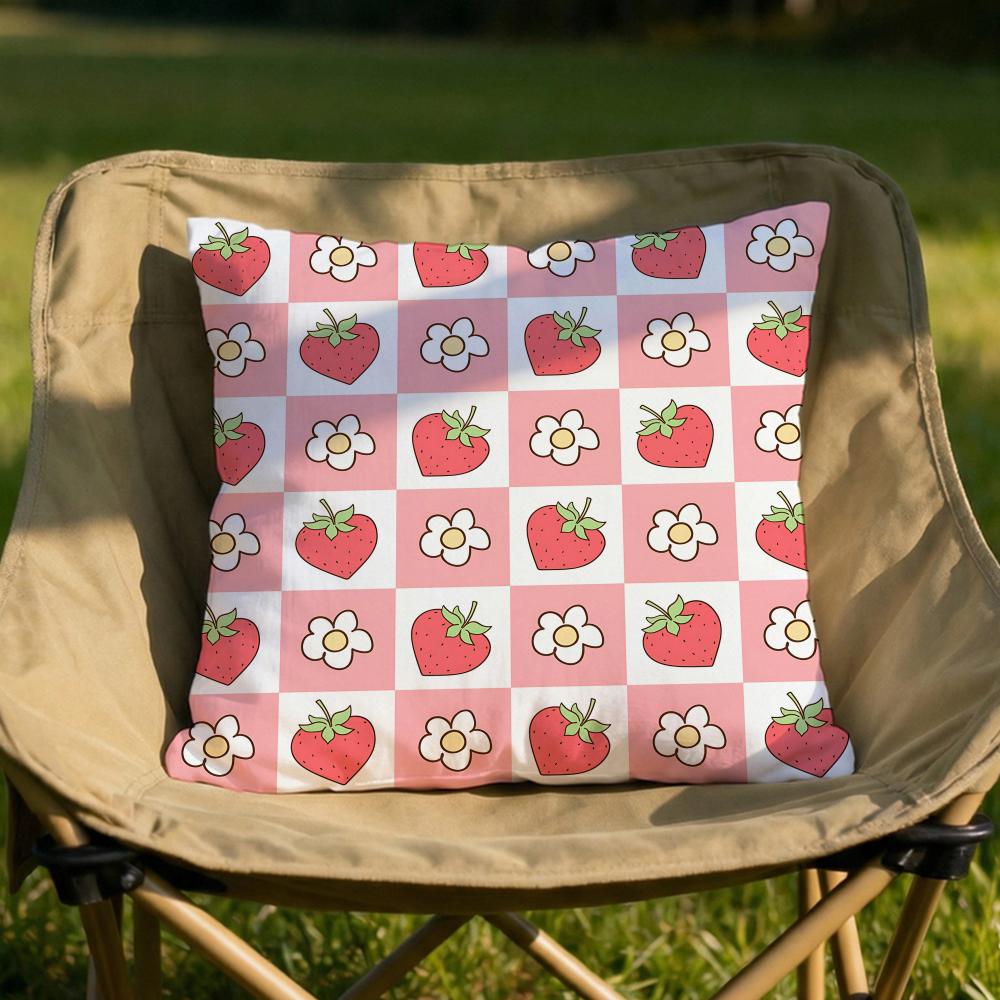 simple checks Cushion Cover Soft Reversible  Durable Pillow Cover  MultiScene Use for Home  Car Daily Comfort