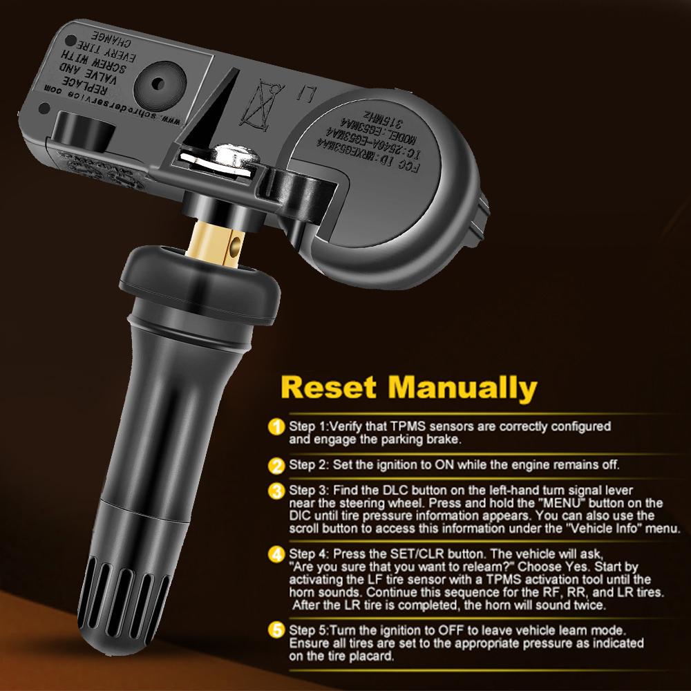 Car Tire Pressure Sensor Internal Sensors 315MHz LEEPEE TPMS Sensor Replacement Tire Pressure Monitoring System