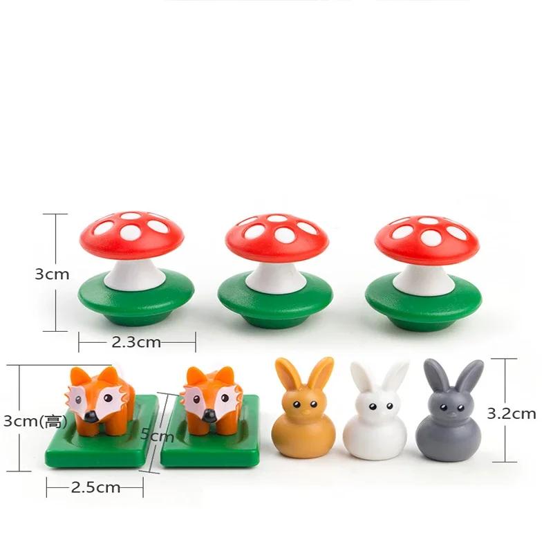 Cute Children Brain Development Toys Bunny Bouncing Game Kids Puzzle Board Checkers Toy Rabbit Fox Moving Strategy Tabletop Gift