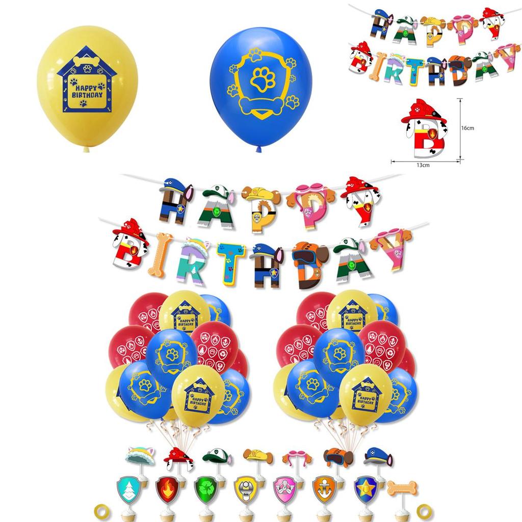 Vibrant Paw Patrol Birthday Party Decoration Set With Adorable Cake Toppers And Balloons