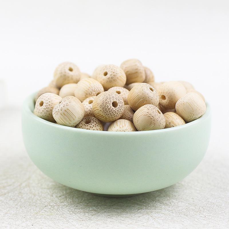 Golden Bamboo Barrel Beads 8x9MM - 108Pcs Buddhist Prayer Bracelet DIY Wood Beads Accessory Set