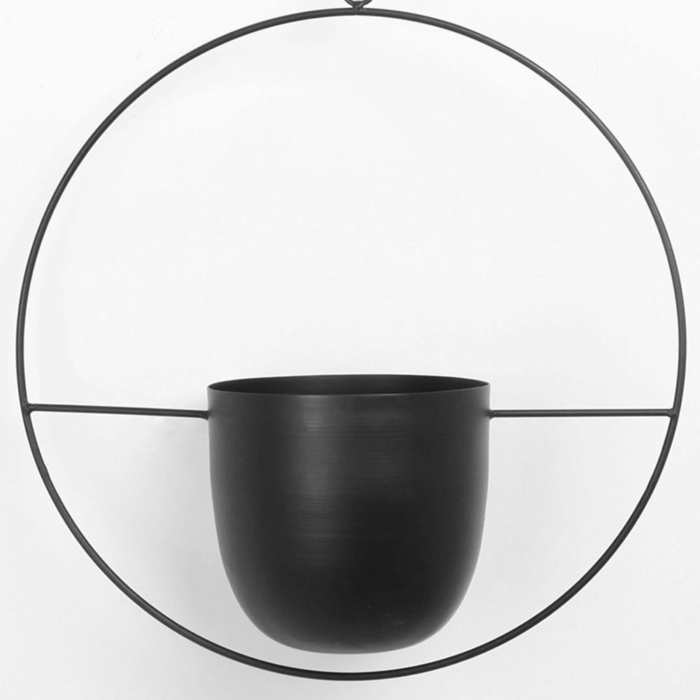 Nordic Wall-Mount Metal Flower Pot Hanging Basket Balcony Succulent Swinging Plant Basket Home Living Room Decor