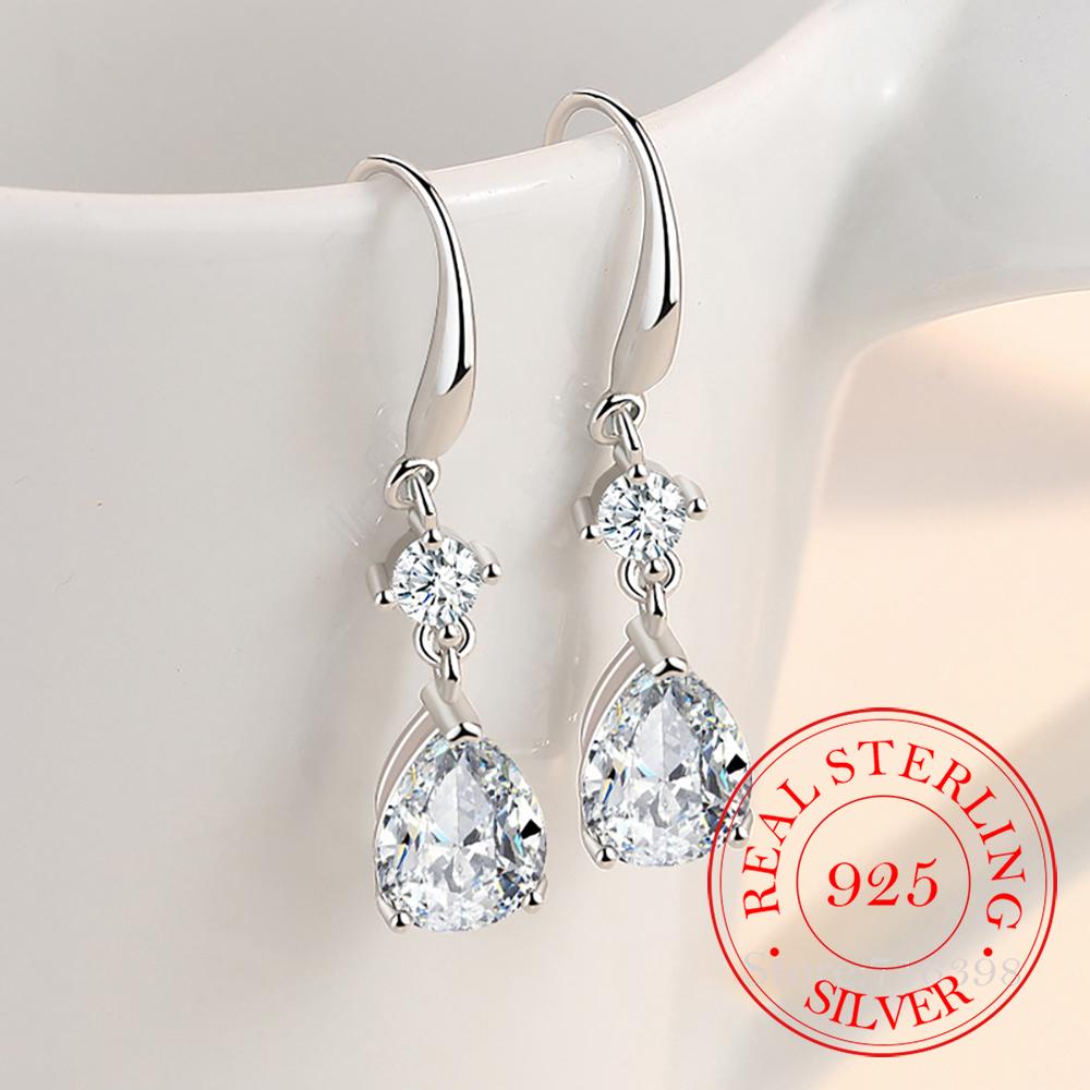 

Необычные серьги-капли из стерлингового серебра 925 пробы с длинными кисточками и кристаллами для женщин и девочек, свадебные украшения для вечеринок, pendientes mujer синий