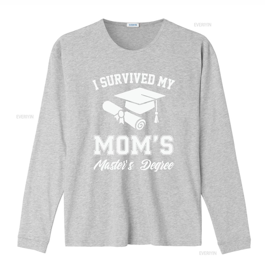 I Survived My Moms Masters Degree Shirt Graduation Gifts Master Graduate for Men Women Kids Vintage Washed Graphic