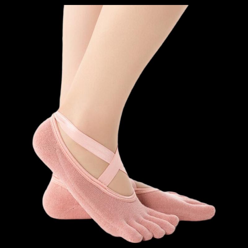 Long Zhan Cross-Strap Five-Toe Yoga Socks