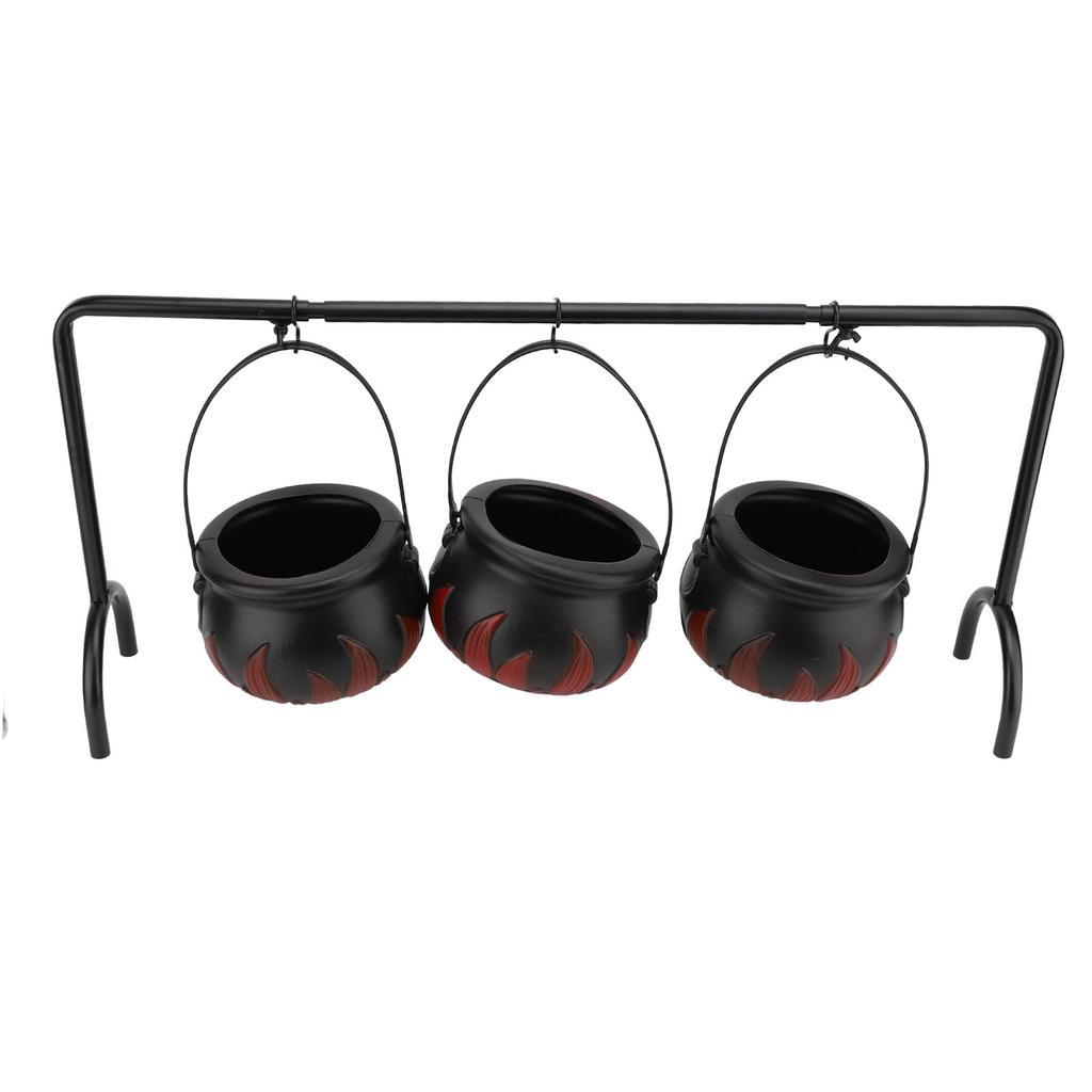 Witches Cauldron Candy Serving Bowl Decor Black Plastic Cauldron Decoration Photo Props For