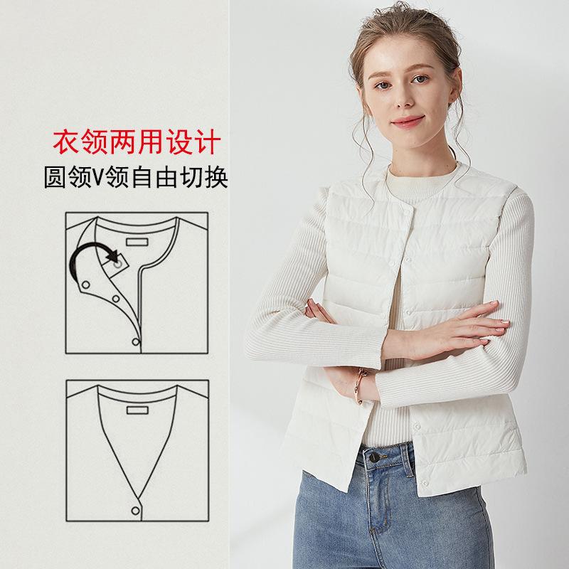 New Light Down Vest Women's White Duck Down Vest Liner Thin Down Jacket Vest To Keep Warm