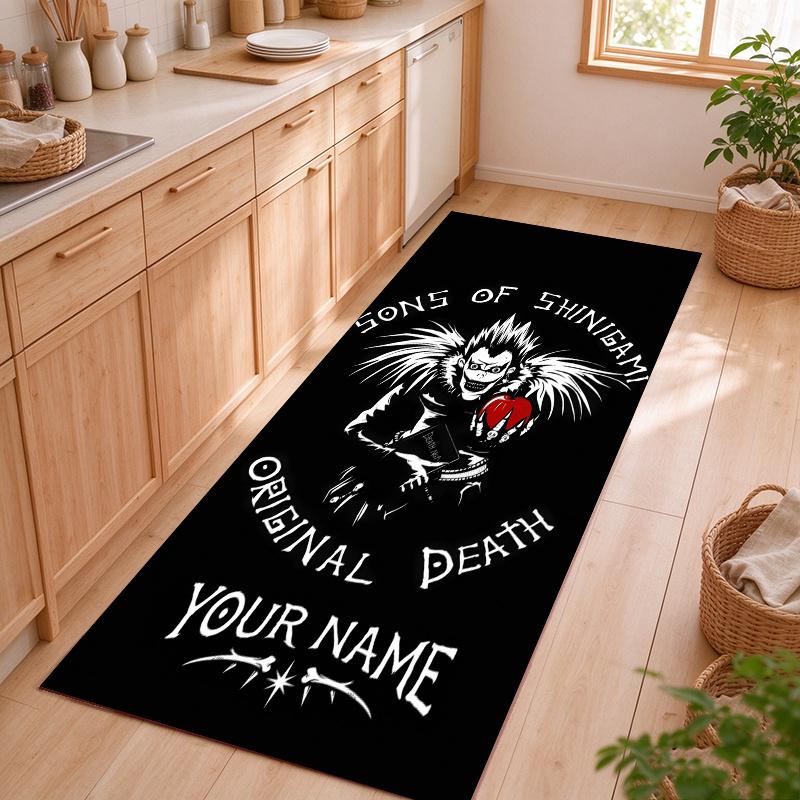 Death Note Customizable name kitchen floor mat easy to clean and wipe down Suitable for kitchens living rooms and entryways—a perfec