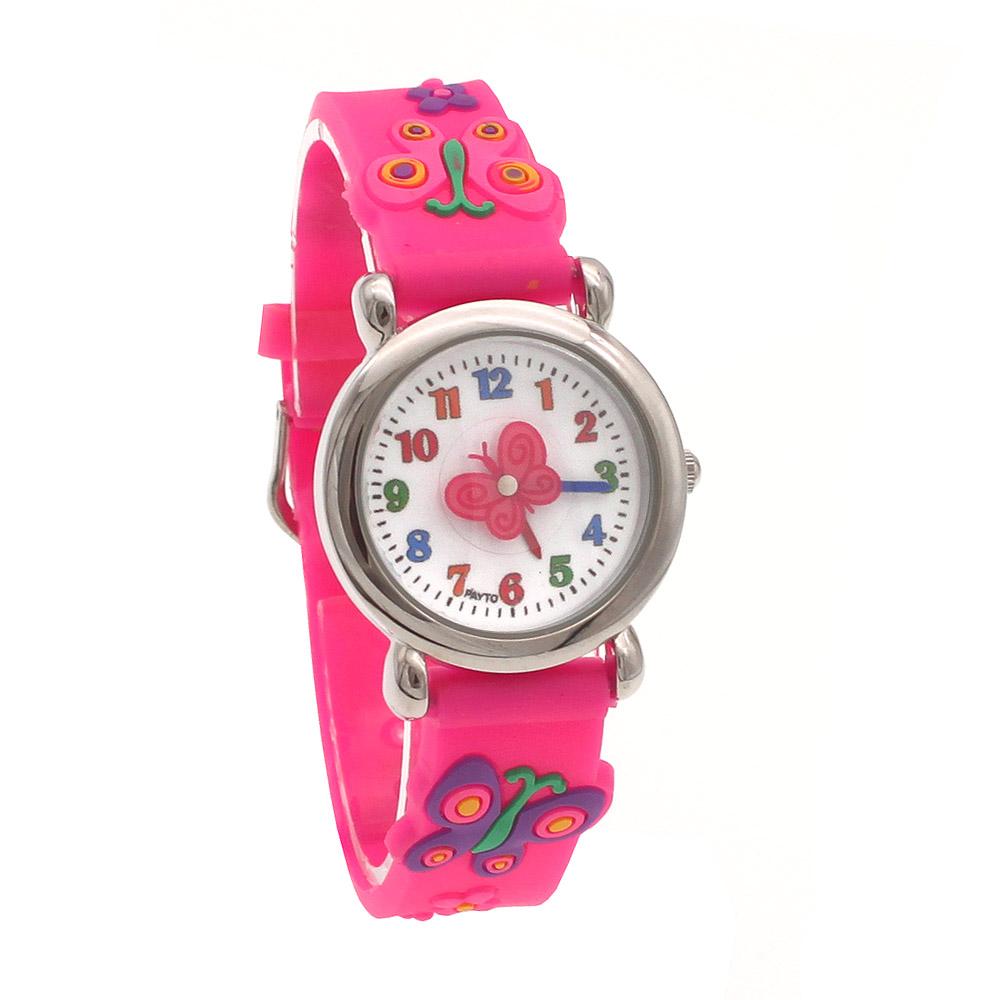 10pcs/Lot, Butterfly Watch 3D Silicone Strap Children Quartz Watch Kids Girl Boys Students Watches Wristwatch Gifts Wholeslaes
