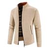Jeseň a zima pánske plus zamatový hrubý stojačik sveter sveter teplý sveter kabát na zips cardigan pánsky trend