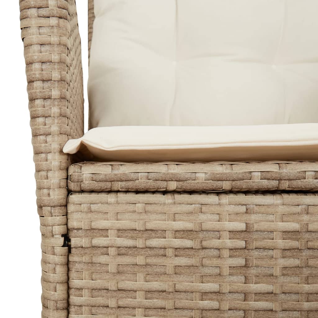 Vidaxl 4-Cz. Gartenmöbel-Set mit Kissen, Beige, Polyrattan