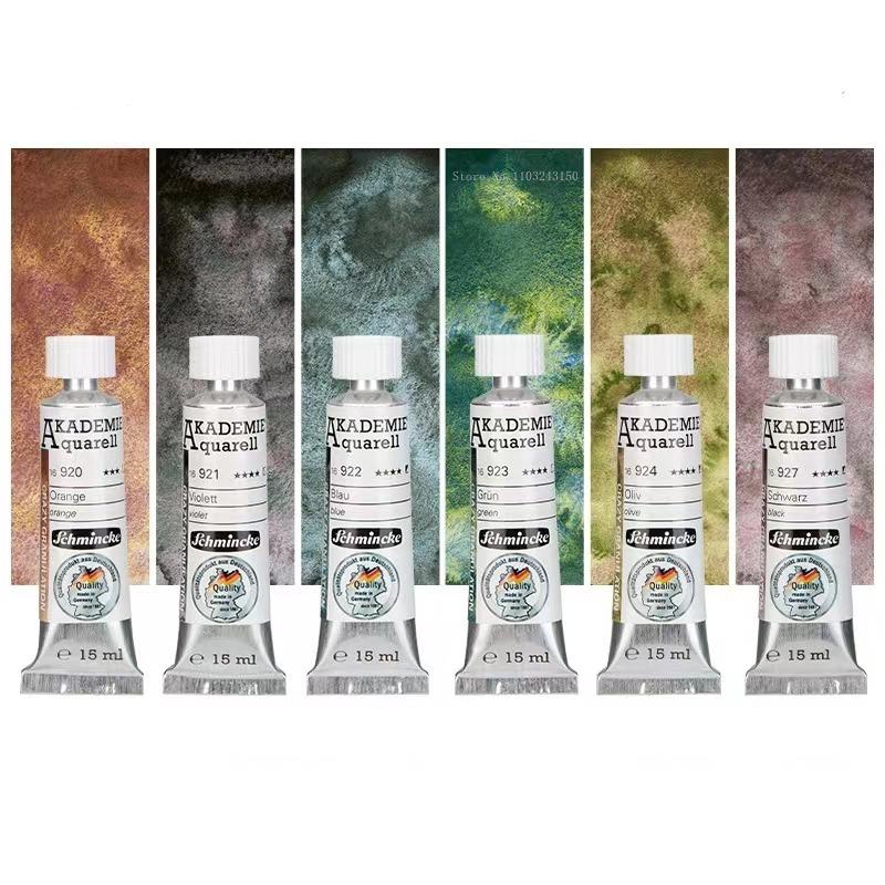 15ml 6-Farben Deutscher Schmincke Aquarellpigment Fällungsfarbe Abteilung College Kunst Aquarellmalerei Kreationsfarben