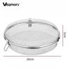 Stainless Steel Round BBQ Grill Basket Portable Lockable Barbecue Mesh Cage Outdoor Camping Picnic Meat Vegetable Seafood Grilling Tool