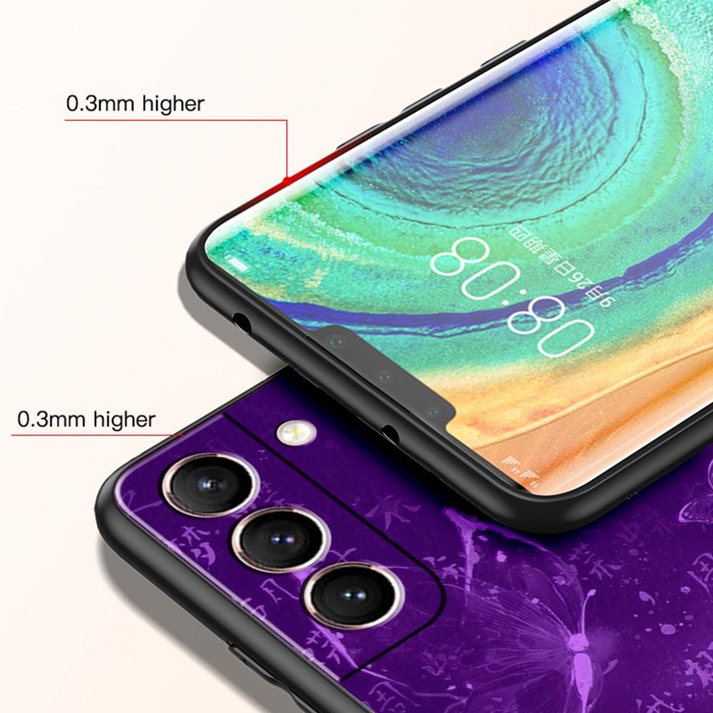Art Purple Butterfly Phone Case Cover for Samsung Galaxy S26 S25 S24 S23 S22 S20 S21 FE Ultra S25 Edge Plus 5G Soft TPU Shell