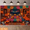 2D planar flag, 2D planar 1 piece 2D flag, Halloween skeleton-themed banner backgroundzyc