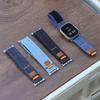 Denim Nylon Armband für Apple Watch Ultra 3-2-1 49mm 11 10 46mm 42mm Geflochtenes Armband iWatch 9 8 7 6 5 4 SE 45mm 44mm 41/40mm Band
